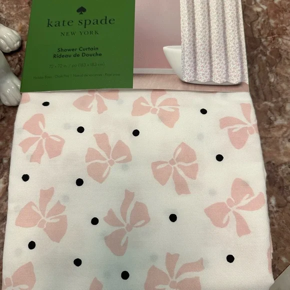 Kate Spade Pink Bow and Black Dot Fabric -NWT - Picture 2 of 2
